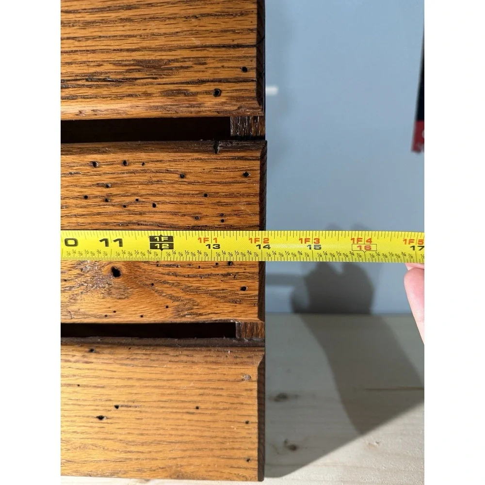 Vintage Wooden Farmhouse Heart Cutout Magazine Rack Basket Cottage Core - Picture 6 of 7